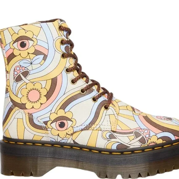 DR. MARTENS JADON RETRO RAY CANVAS PLATFORM 8 EYE SIDE ZIP Women's Size 11 US - Picture 11 of 15